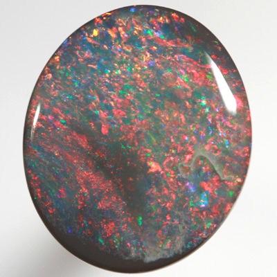 SOLID BLACK OPAL RARE Red - blue Floral Harlequin pattern SEE VIDEO